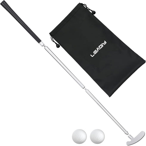 LEAGY 4-Sections Portable Golf Putter, Right & Left Hand, Includes 2 Golf Balls, 1Pack Golf Bag