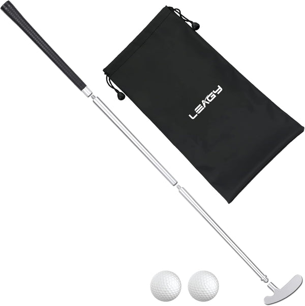 LEAGY 4-Sections Portable Golf Putter, Right & Left Hand, Includes 2 Golf Balls, 1Pack Golf Bag