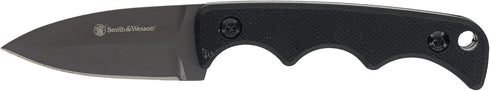 Smith & Wesson H.R.T Spear Point Neck Knife, 5.5 in Overall Length, 2 in Blade Length, Black with Breakaway Lanyard