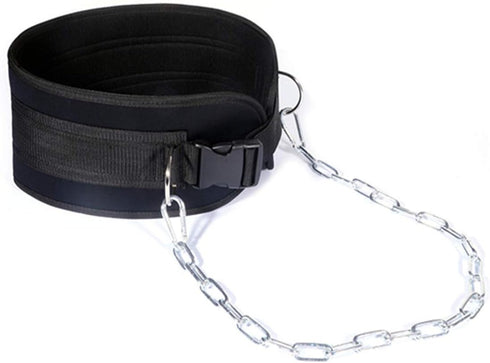 HemeraPhit Weighted Dip Belt with Chain, Pull-up Belt, Double D-ring Weightlifting Back Support Strap for Home Gym