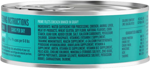A Strong Heart Canned Wet Cat Food, Prime Filets Chicken Dinner in Gravy, 5.5 oz Cans (Pack of 24)