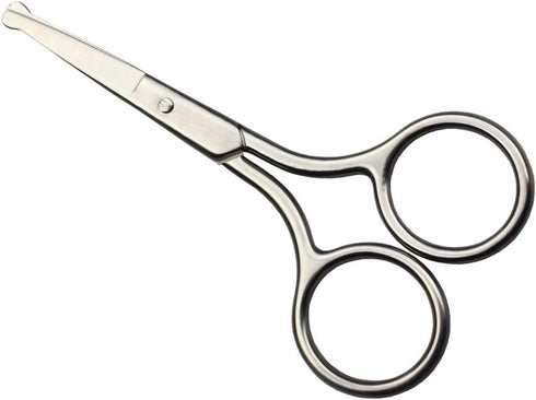 4 Inch Professional Stainless Steel Rounded Tip Nose Eyebrow Ear Dog Pet Hair Trimming Safety Scissor Shears - Grooming Cutting Scissors for Men & Women Hair by Motanar