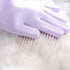 Waterproof Silicone Pet Grooming Gloves - Ambidextrous Scrubber Gloves for Dog Cat Bathing, Hair Removal, Lavender