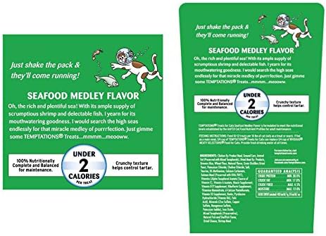 (16 oz) (16 oz) Temptations Treats for Cats Bundle: Seafood Medley and Tasty Chicken