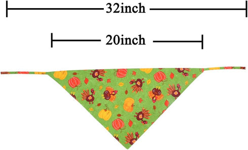 2 Pack Thanksgiving Dog Bandana Reversible Triangle Bibs for Dogs, Cats, and Pets