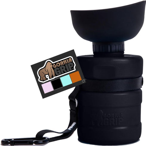 GORILLA GRIP Dog Water Bottle, Portable Water Bowl Dispenser for Dogs, 16 oz Leak Proof Pet Travel Squeeze Bottles,