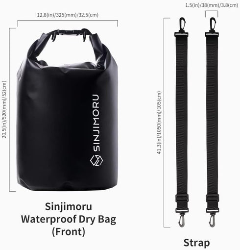 Sinjimoru Lightweight Multifunctional Waterproof Boat Bag, 15L Water Beach Backpack for Travel, Kayaking, Camping