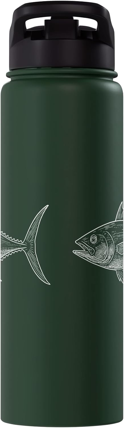 Angler Fishing Tuna Fish Tuna Fishing Tuna Illustration Stainless Steel Insulated Water Bottle