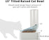 Marchul Tilted Cat Bowl Set - Raised Dishes for Food and Water, Ideal for Puppies