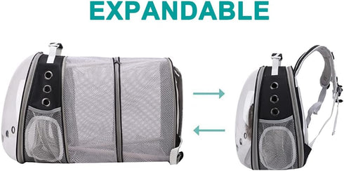 Expandable Cat Backpack Carrier Bubble, Airline Approved Pet Carrier Backpack for Large Cats and Small Dogs up to 20 lbs