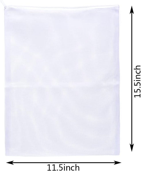 Large Aquarium Filter Bags - Reusable Mesh Bags with Plastic Zipper (11.5 x 15.5 inch, 6 Pack)
