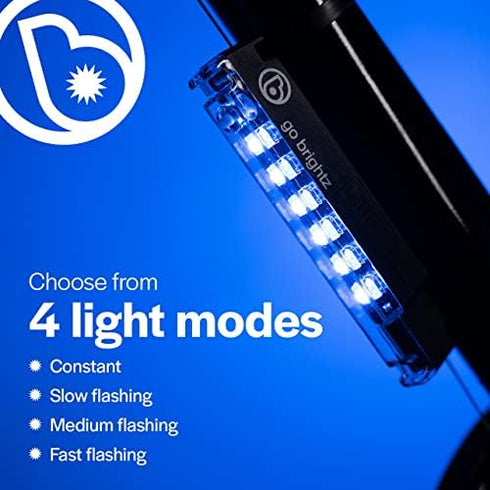 4 Brightz GoBrightz LED Bike Frame Light - LED Bike Frame Light for Night Riding - Modes for Flashing or Constant Glow