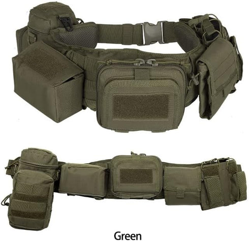 YAKEDA 5 in 1 Battle Duty Belts, Tactical Utility Belt for Law Enforcement with Pouches