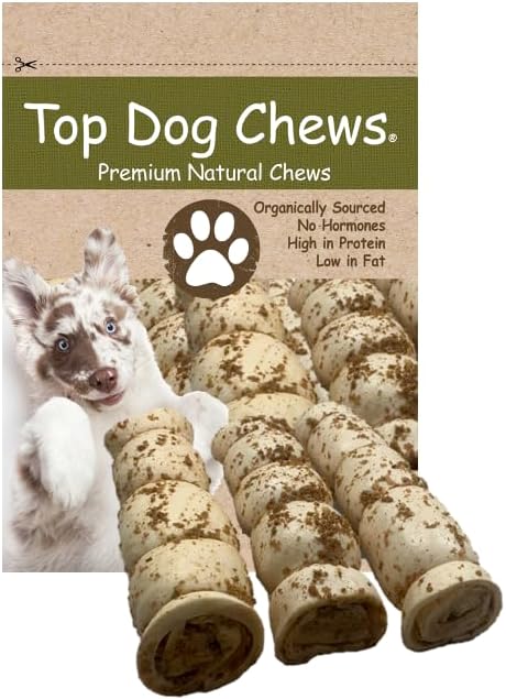Top Dog Chews 10 12 Buffalo Beef Cheek Rolls with Bully Dust
