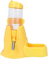 Litewoo Hamster Water Bottle with Food Container Base, No Drip Drinking Dispenser for Dwarf Hamster, Yellow