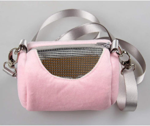 Portable Round Hamster Carry Bag, Outdoor Travel Pet Storage Bag, Pink