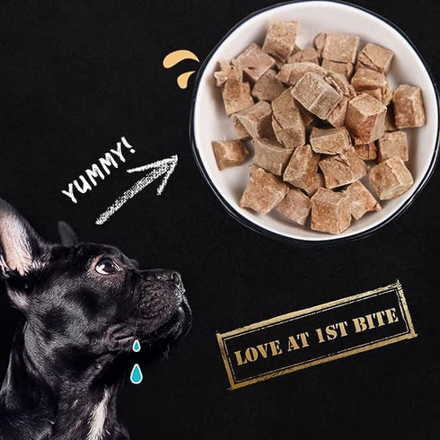 Organic Freeze Dried Dog & Cat Treats - Single Ingredient, Grain Free Food Toppers, Salmon, 3.5 oz Bag