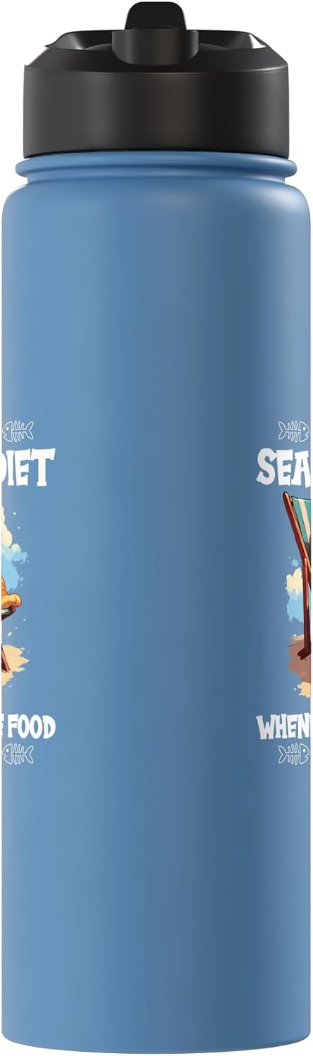 i am on a Seafood Diet funny Diet Jokes Shop i am on a Seafood Diet funny Diet Stainless Steel Insulated Water Bottle