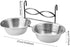 Owlike Stainless Steel Dual Hanging Food Water Bowl Feeder with Hook for Cat Pet Dog Puppy Crate Cage
