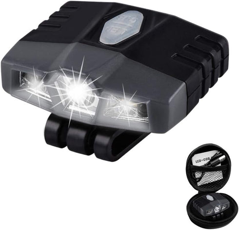 Ultra Bright Mini Hands Free Cree LED Clip on Cap Light, Rechargeable Waterproof Hat Light for Fishing