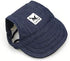 Leconpet Baseball Caps for Dogs with Neck Strap, Adjustable Comfortable Ear Holes for Small to Large Dogs (M, Blue