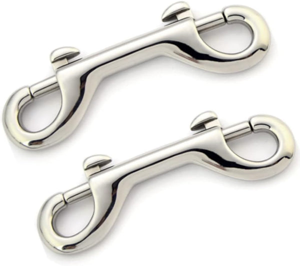 2 Pcs Double Ended Lead for Dogs - Zinc Alloy Bolt Snap Hooks for Diving Dog Leash Key Chain
