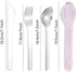 Travel Cutlery Set with Case Portable Silverware Utensils, Reusable Flatware Set for Camping Picnic Hiking Office (Pink)