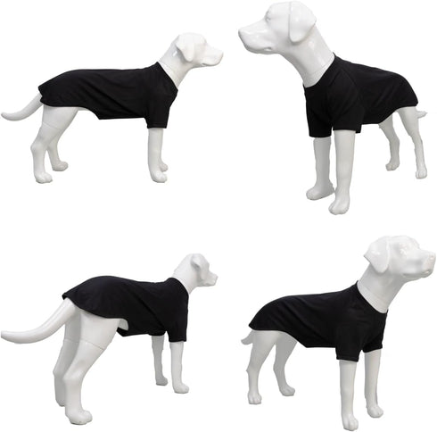 Lovelonglong Pet Clothing Dog Costumes Basic Blank T-Shirt Tee for Large Dogs, Black XXXXL