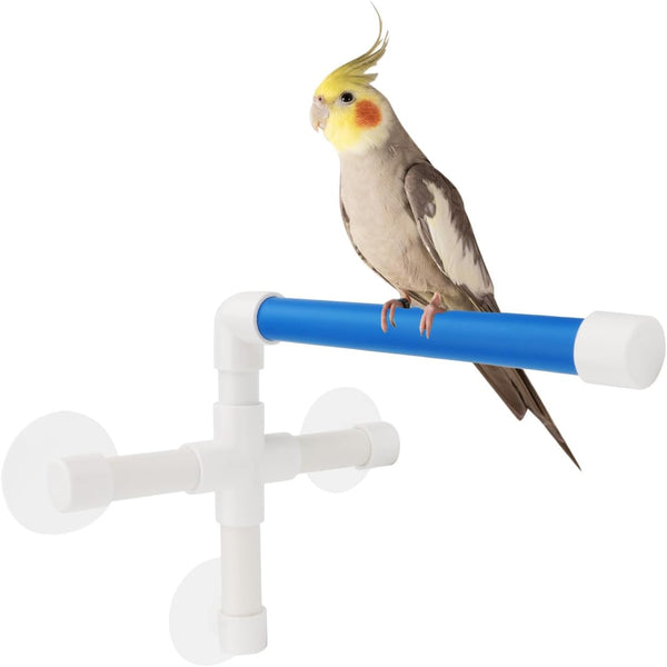 Hypeety Pet Parrot Bath Perches Rack, Suction Cup Bird Window and Shower Perch for Budgies