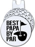 Hafhue Best Papa by Par Golf Ball Marker with Magnetic Hat Clip, Funny Golf Gifts for Dad