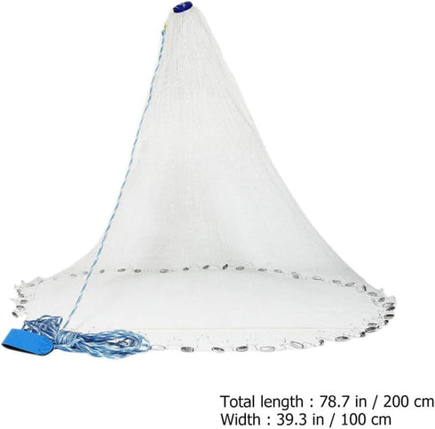 300 FRCOLOR Cast Fishing Net Hand Throw Net with Steel Sinkers Single Monofilament for Saltwater and Freshwater Fishing