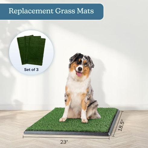 Set 23x18.5-Inch 3-Layer Artificial Grass Puppy Pee Pad for Dogs and Small Pets - of Three Reusable Turf Pads for Dogs