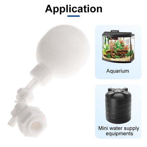 1/4" Plastic Float Valve for Auto Fill Liquid Level Control in Aquarium Water Tank