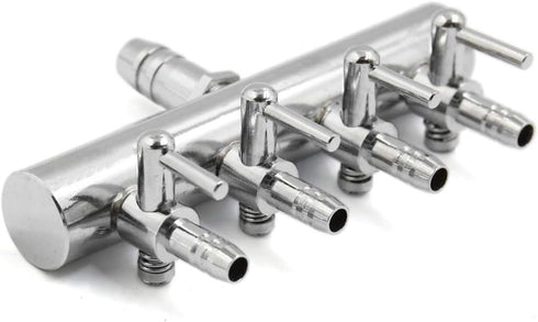 Stainless Steel Aquarium Fish Tank 4 Ways Air Flow Splitter, Lever Control Valve