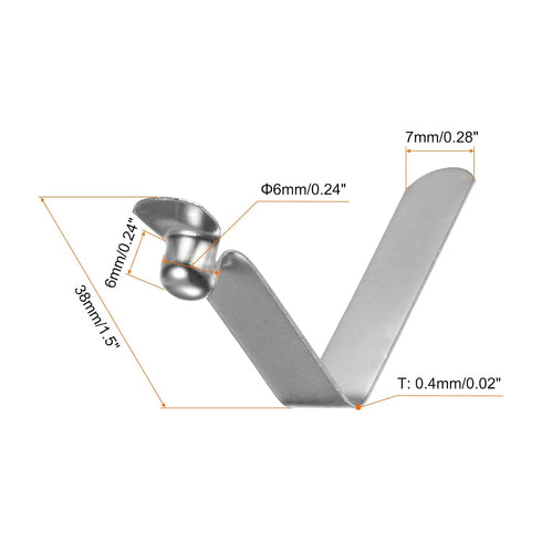 HARFINGTON 30pcs Single Button Kayak Paddle Snap Spring Clip 6x6x38mm 65Mn Spring Steel Locking Tube Clips