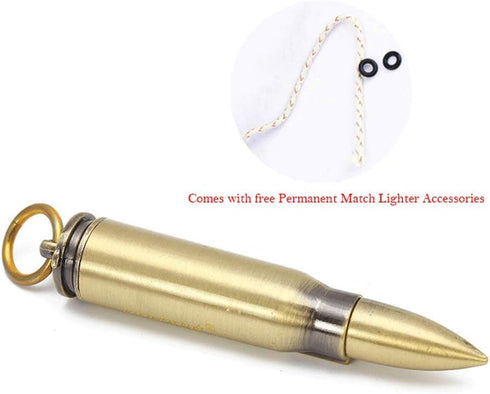 Permanent Match Metal Matchstick Flint Fire Starter - Keychain Lighter for Camping, Hiking, Emergency Survival Gear