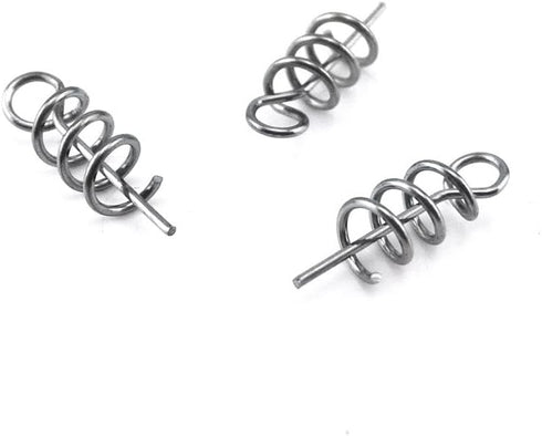 Honbay 100pcs Spring Twist Lock Fishing Hook Centering Pin for Soft Lure Bait Worm Crank