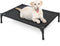 Elevated Dog Bed for Large Dogs, Heavy Duty Cot, Fits Up to 150 LBs, Washable Mesh, Black