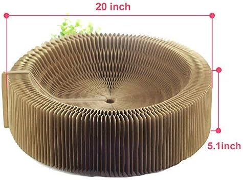 Collapsible Round Shape Cat Scratcher Lounge Bed for Big Cat