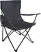 YSSOA Portable Folding Black Camping Chair, XL w/Armrest, Black