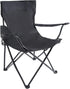 YSSOA Portable Folding Black Camping Chair, XL w/Armrest, Black