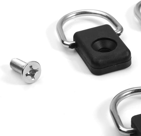 Keenso 10pcs Black Kayak D Ring with M6 Screws for Bungee Kit Accessory Boating