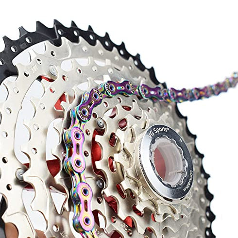 VG SPORTS Bike Chains | 6/7/8/9/10/11 Speed | Lightweight Half Hollow/Full Hollow Chains, 116 Links