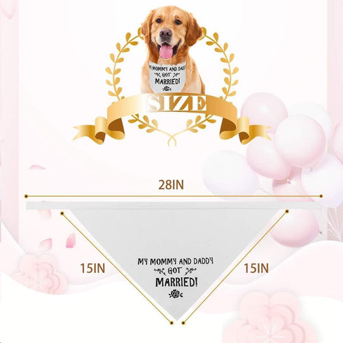 PUPTECK Wedding Dog Bandana - Engagement Gift Triangle Bibs Scarf Pet Accessories for Small Medium Large Dogs