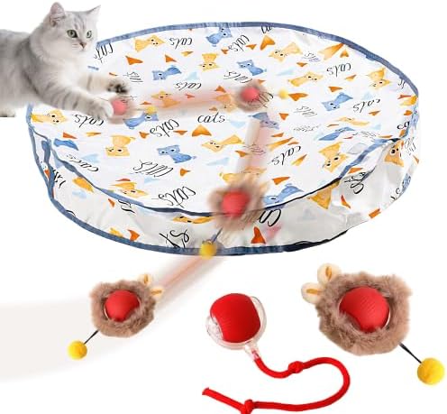 Petmarket Automatic Cat Toy, Cat Interactive Toy With 2 Auto-Moving Balls In Cat