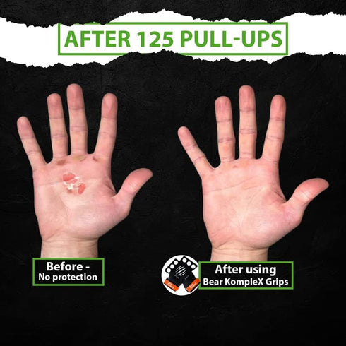 2-3 Bear KompleX Hole Carbon Hand Grips for Weight Lifting, Cross Training and Gymnastics, Durable Workout Grips