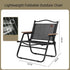 2-Pack Backpacking Portable Folding Fishing Chair with Thickened Steel Frame, Solid Wood Armrests & Teslin Fabric