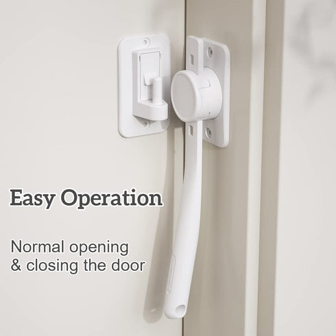 EUDEMON Child Proof Door Finger Pinch Guard, Adjustable Door Stopper and Latch for Pets, White