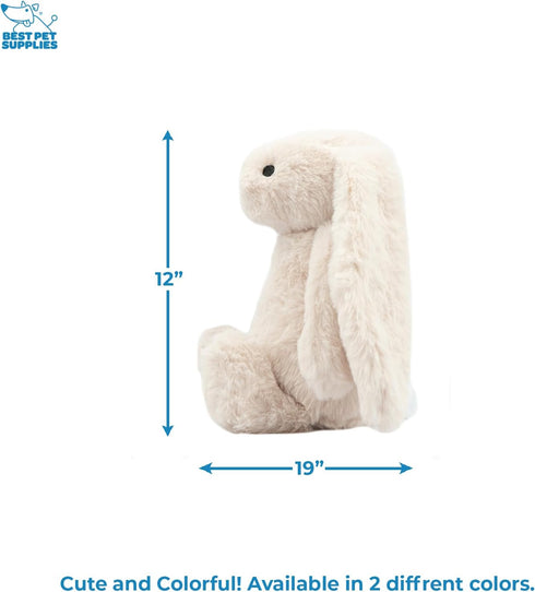 Best Pet Supplies Interactive Bunny Buddy Dog Toy, Plush Crinkle and Squeaky Enrichment for Small and Medium Dogs
