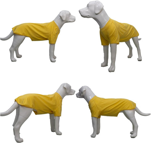 Lovelonglong Dog Costumes, Basic Blank T-Shirt Tee for Medium Large Dogs, Yellow, XXL+